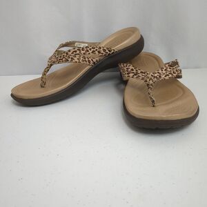 Crocs Dual Comfort Animal Print Flip Flops Slip On Sandals Women's Size 9